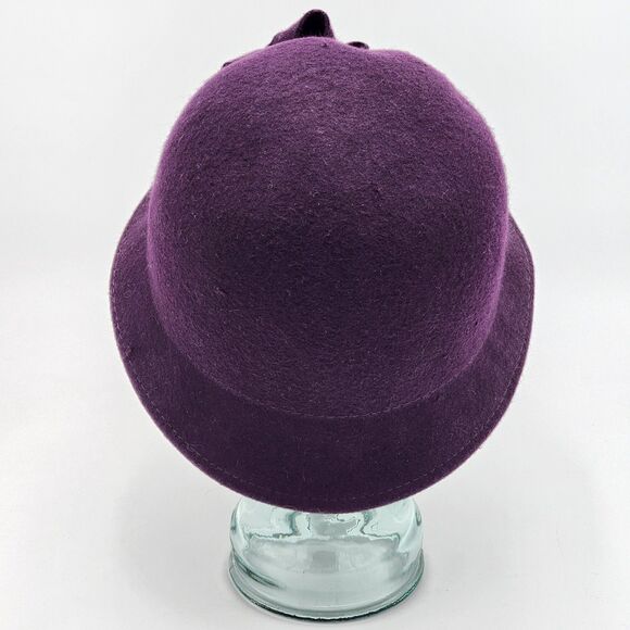 Croft & Barrow Wool Purple Bow Flower Cloche Hat - Picture 5 of 7